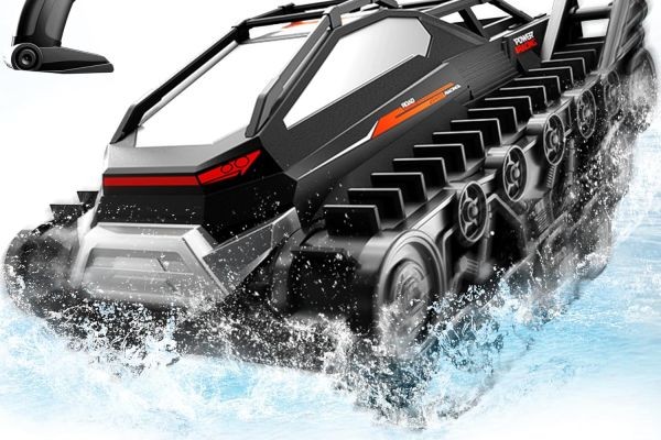 RC Tank - Amphibious Remote Control Car, 2.4Ghz Off-Road Remote Control Tank, All Terrain Crawler RC Cars with 2 Rechargeable Batteries